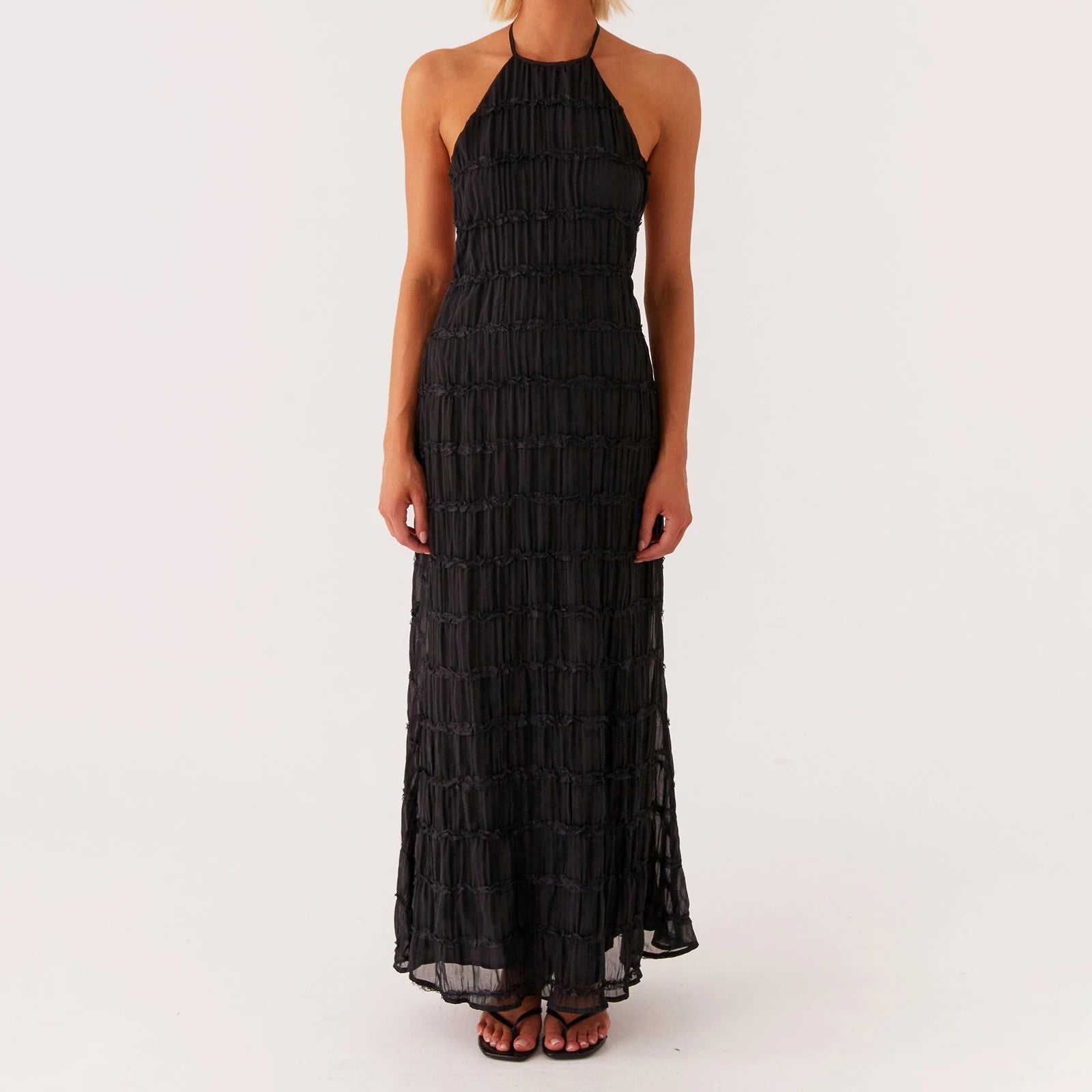 Women Cocktail Party Dress Ruched Long Dress Sleeveless Skinny Cocktail Bodycon Dress Clubwear Female Maxi Backless Dress