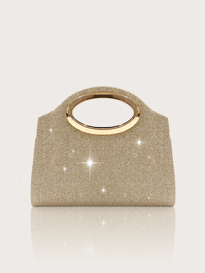 A gorgeous and sparkly party bag for women paired with a stunning four-piece rhinestone necklace, earrings and bracelet set.